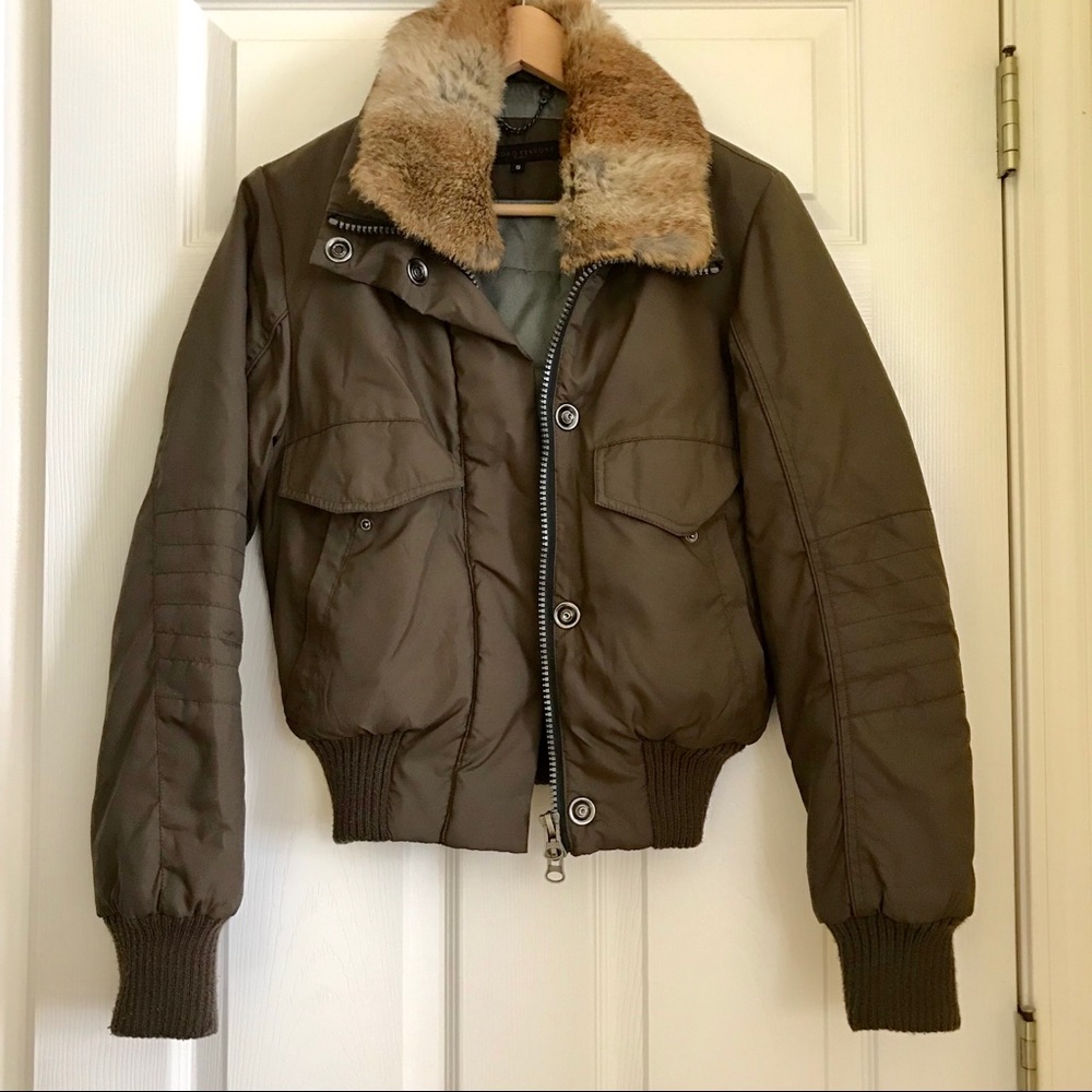Jacket with fur collar
